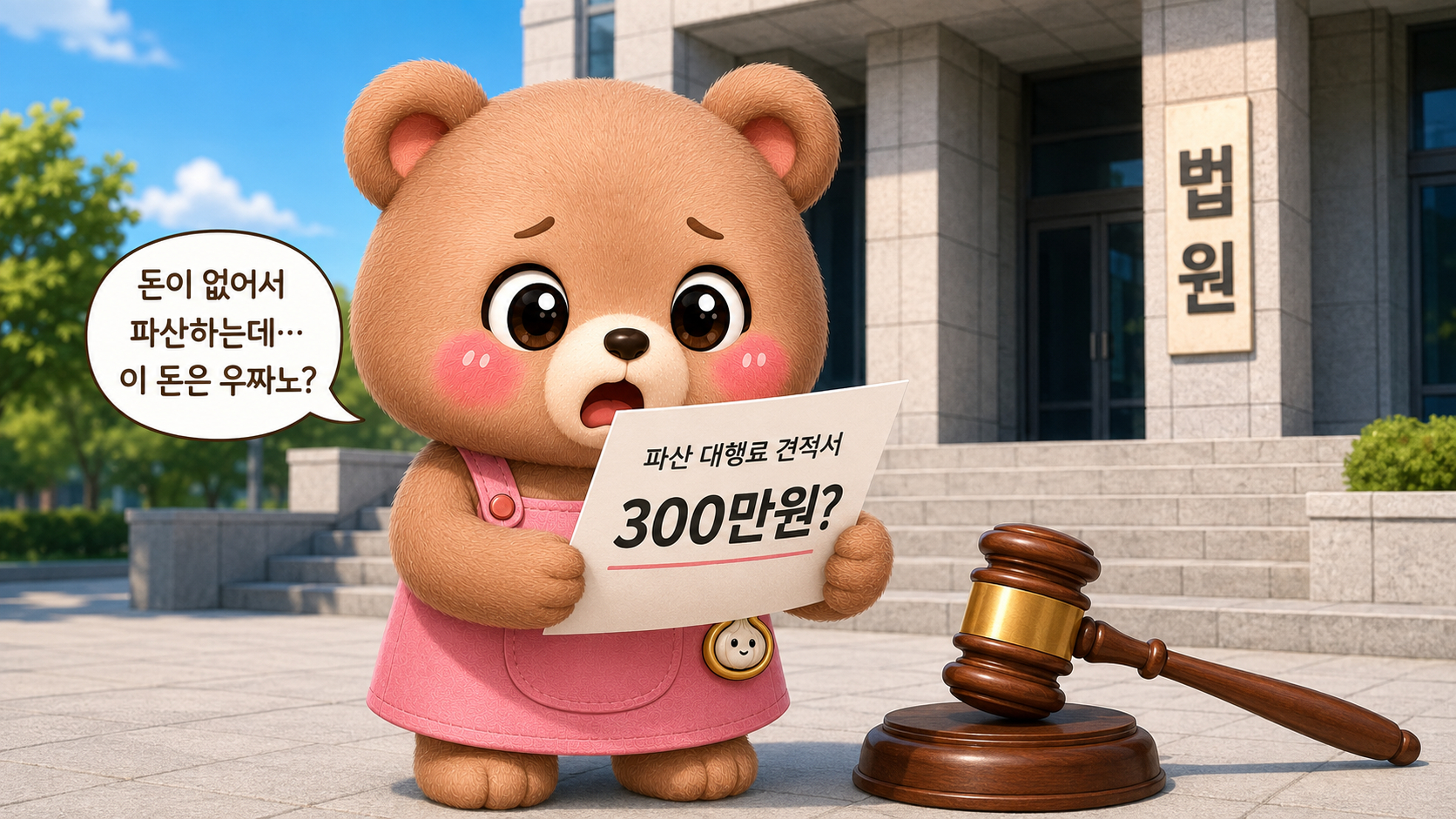 법원 앞에서 파산 대행료 견적서를 보고 놀란 웅녀