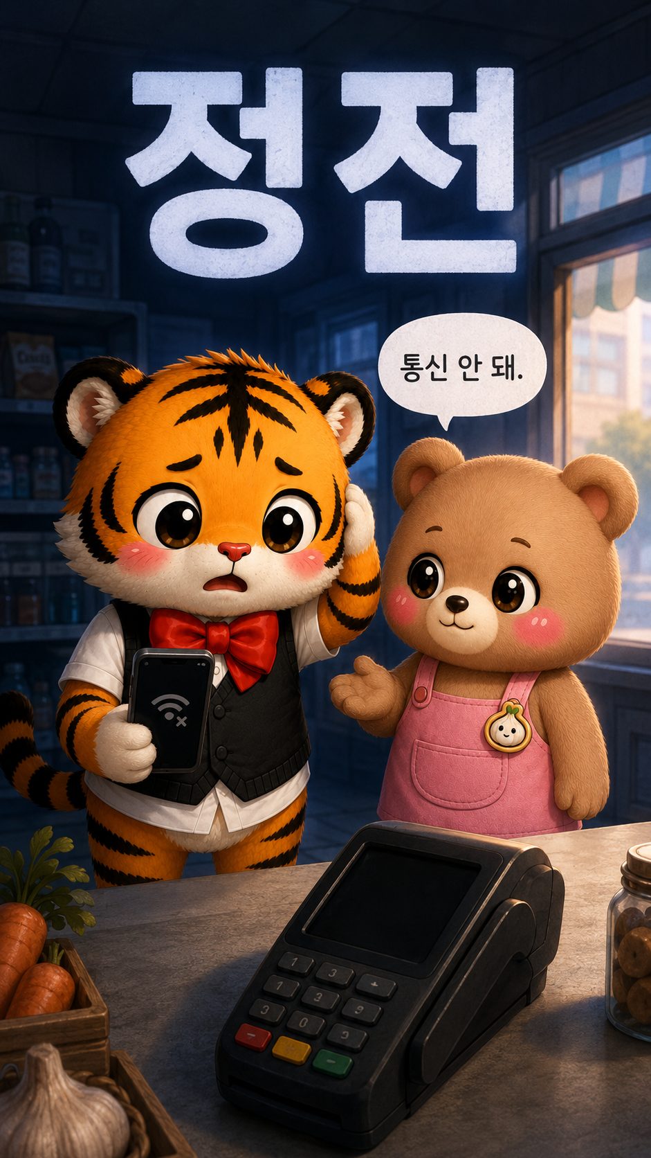 십원빵을 바라보는 범이와 웅녀