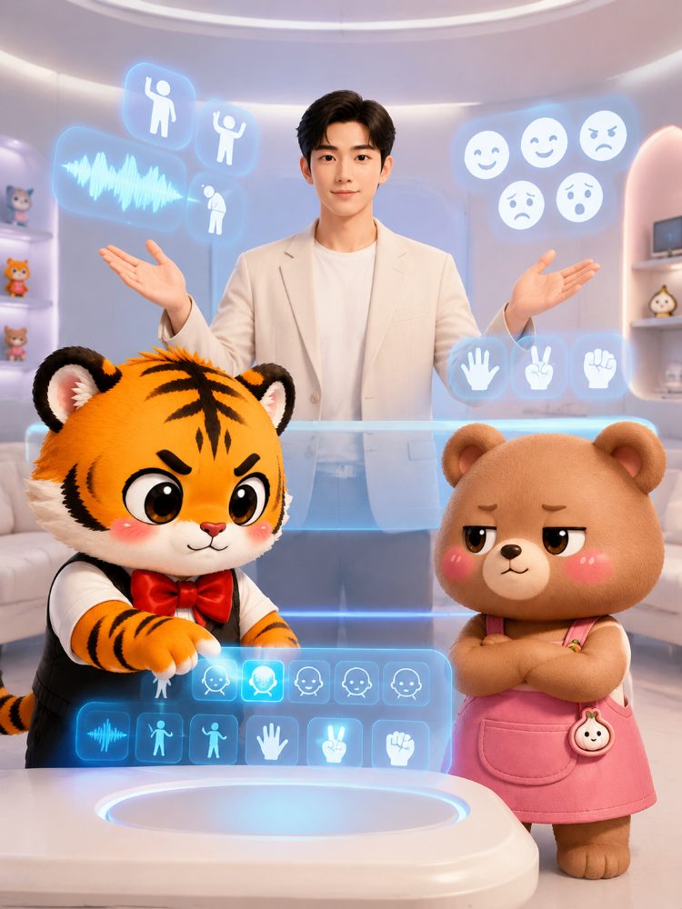 AI 캐릭터 말투와 자세 선택