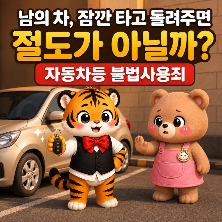 남의 차를 잠깐 타고 돌려주면 절도죄인지 묻는 자동차등 불법사용죄 대표 이미지