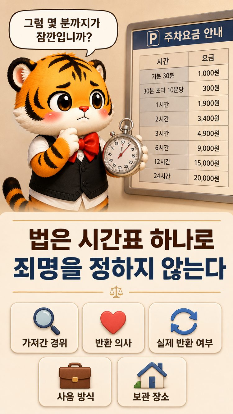 잠깐은 몇 분인지 묻는 범이