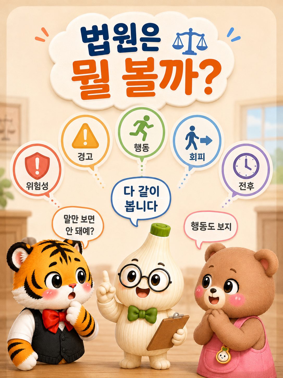 법원이 무엇을 보는지 설명한 카드