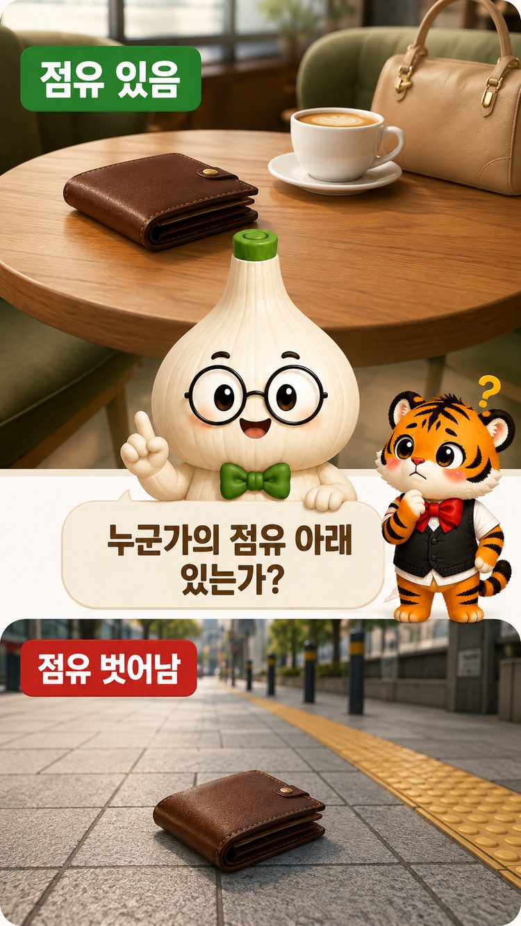 점유와 유실물 비교